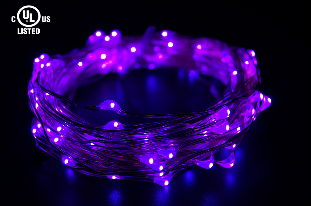 Copper wire light-100led-purple